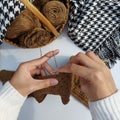 woman hands is crocheting Royalty Free Stock Photo