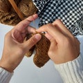 woman hands is crocheting Royalty Free Stock Photo