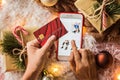 Woman hands holding credit card for online shopping or ordering. Business, Internet shopping and Payment concept. Top view, Royalty Free Stock Photo