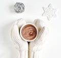 Woman Hands Holding Cup Beverage Hot Chocolate Christmas New Year Concept Royalty Free Stock Photo