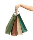 Woman hands holding shopping bags Royalty Free Stock Photo