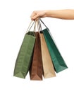 Woman hands holding shopping bags Royalty Free Stock Photo