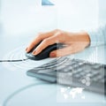 Woman hands with keyboard and mouse Royalty Free Stock Photo