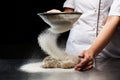 Woman hands kneading dough Royalty Free Stock Photo