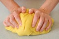 Woman hands kneading dough Royalty Free Stock Photo