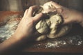 Woman hands kneading dough Royalty Free Stock Photo