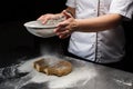 Woman hands kneading dough Royalty Free Stock Photo