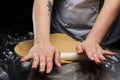 Woman hands kneading dough Royalty Free Stock Photo