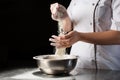Woman hands kneading dough. Royalty Free Stock Photo
