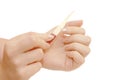 Woman hands and manicure nail file Royalty Free Stock Photo