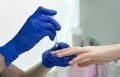 Woman getting nail manicure Royalty Free Stock Photo