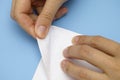 Woman hands opening mail cover