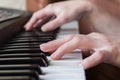 Woman hands playing piano music. Royalty Free Stock Photo