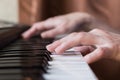 Woman hands playing piano music. Royalty Free Stock Photo