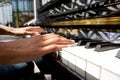 Woman hands playing piano Royalty Free Stock Photo