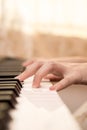 Woman hands playing piano Royalty Free Stock Photo