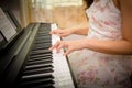 Woman hands playing piano Royalty Free Stock Photo