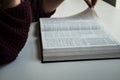 Woman hands reading bible Royalty Free Stock Photo