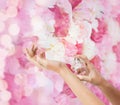 Woman hands spraying perfume Royalty Free Stock Photo