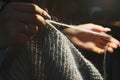 Woman hands taking the thread of wool Royalty Free Stock Photo