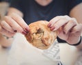 Woman hands with Traditional savoury pastry baking delicacy Pastizzi from Malta street food