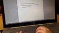 Woman hands typing text on the computer keyboard