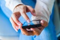 Woman hands woman using cell phone Royalty Free Stock Photo