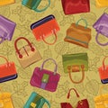 Woman handsbag seamless pattern.Autumn Royalty Free Stock Photo