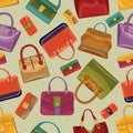 Woman handsbag seamless pattern.Autumn Royalty Free Stock Photo