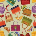 Woman handsbag seamless pattern.Autumn Royalty Free Stock Photo