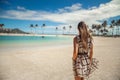 Woman happy on Hawaiian holidays Royalty Free Stock Photo