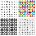 100 woman happy icons set vector variant