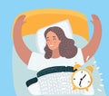 Woman happy waking up on sunny new day