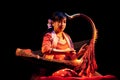 Woman with Harp, Myanmar Royalty Free Stock Photo