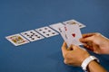 Woman has 2 aces in hand