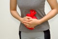 Woman has abdominal pain