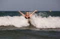 Woman has sent a wave. Royalty Free Stock Photo