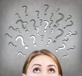 Woman has too many questions Royalty Free Stock Photo