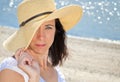 Woman with hat Royalty Free Stock Photo
