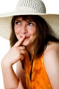 Woman with hat Royalty Free Stock Photo