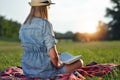 A Tranquil Evening in Nature: Embracing the Joy of Reading Royalty Free Stock Photo