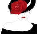 Woman in a hat with a rose Royalty Free Stock Photo