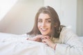 Woman have fine on her bedroom Royalty Free Stock Photo