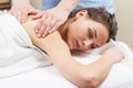 Woman having arm massage in spa Royalty Free Stock Photo