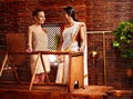 Woman having Ayurveda sauna. Royalty Free Stock Photo