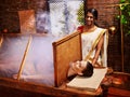 Woman having Ayurveda sauna. Royalty Free Stock Photo