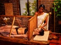 Woman having Ayurveda sauna Royalty Free Stock Photo