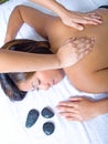 Woman having back massage Royalty Free Stock Photo