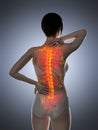 a woman having a backache