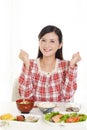 Woman having breakfast Royalty Free Stock Photo